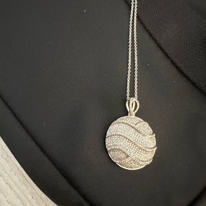 EFFY sterling, silver diamond pave necklace